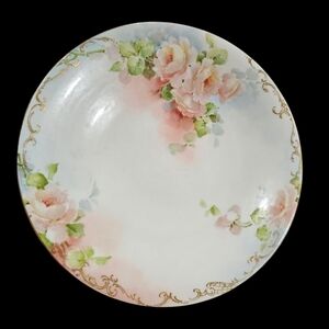 JEAN POUYAT J.P. L Limoges France Plate Flowers Gold Embelishments ANTIQUE